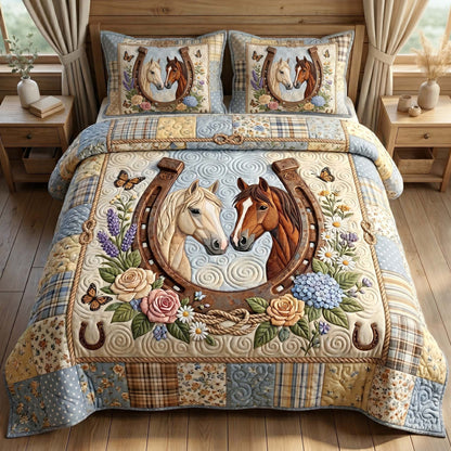 Floral Mustang 3-Piece Quilted Bedding Set GFTOTP19583