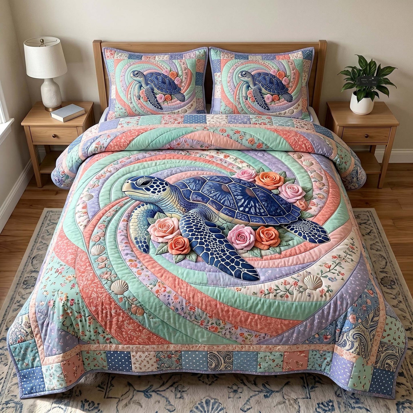 Sea Wanderer 3-Piece Quilted Bedding Set GFTOTP19630