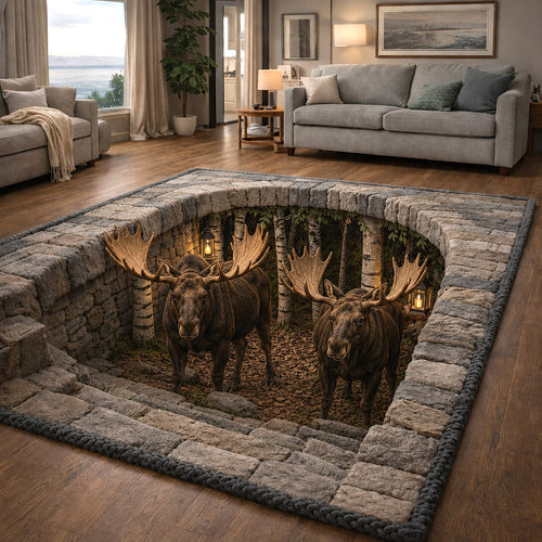 Rustic Moose Area Rug GFTOTP19644