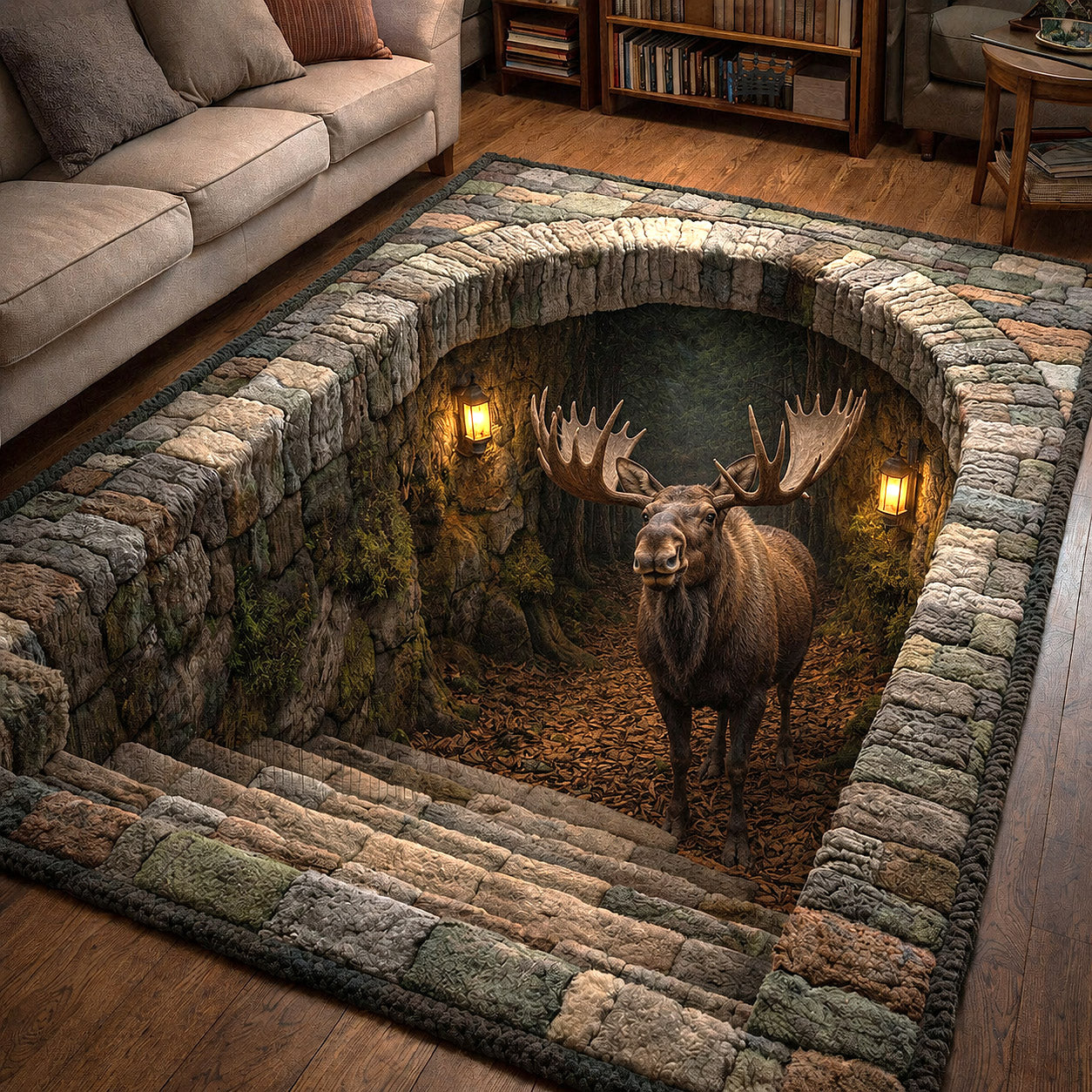 Rustic Moose Area Rug GFTOTP19646