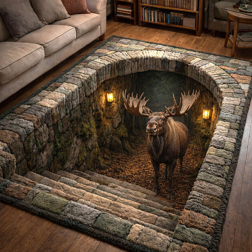 Rustic Moose Area Rug GFTOTP19646