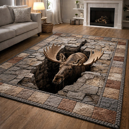 Rustic Moose Area Rug GFTOTP19648