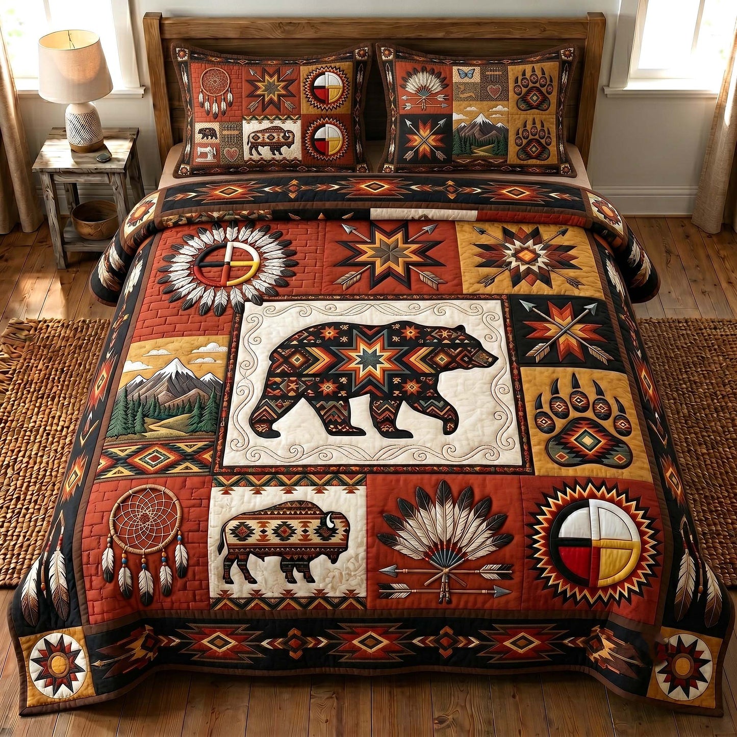 Ancestral Roots 3-Piece Quilted Bedding Set GFTOTP19705