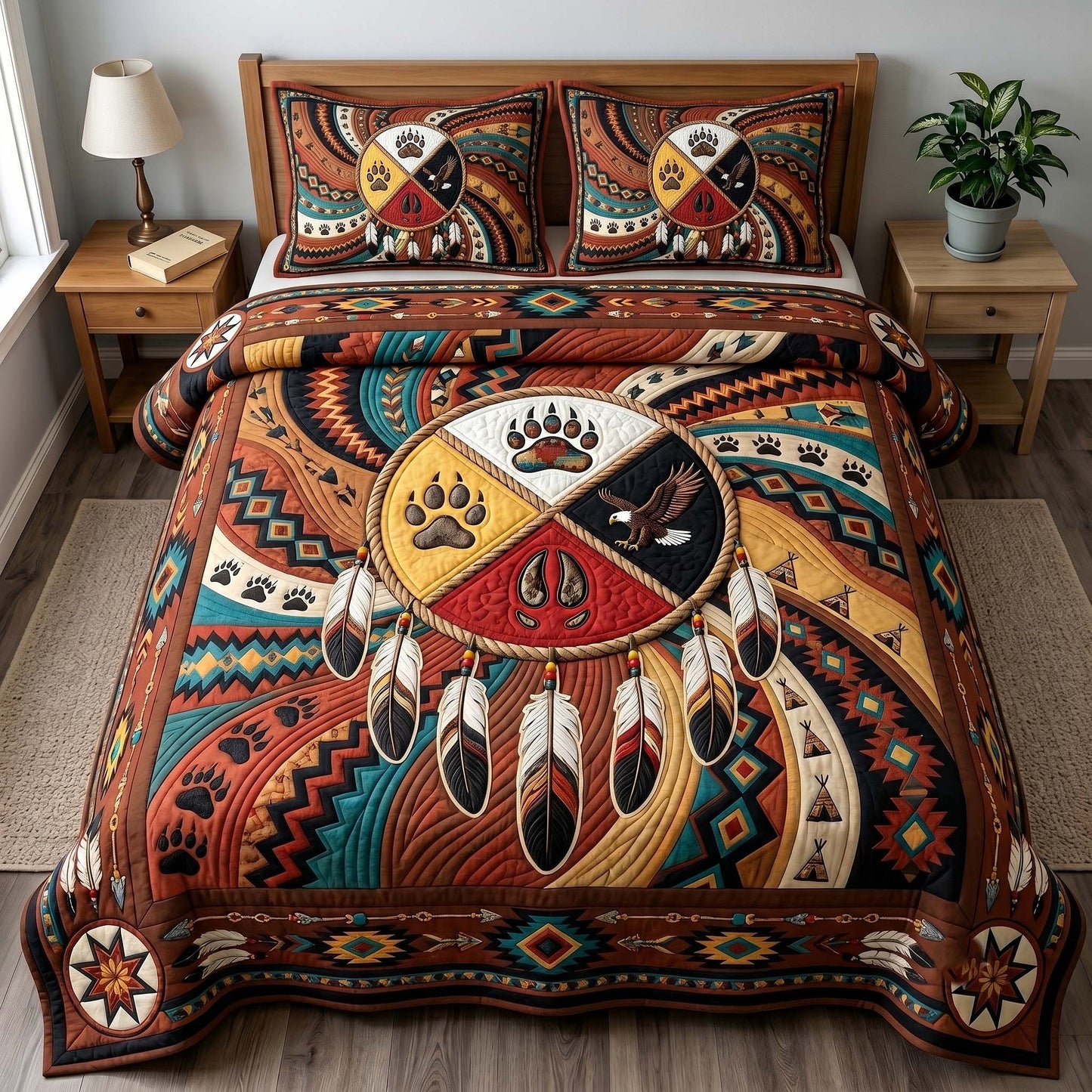 Ancestral Roots 3-Piece Quilted Bedding Set GFTOTP19706