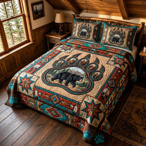 Ancestral Bear 3-Piece Quilted Bedding Set GFTOTP19708