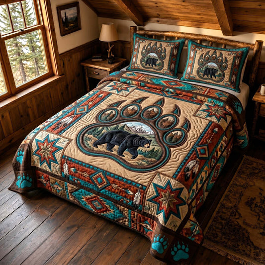 Ancestral Bear 3-Piece Quilted Bedding Set GFTOTP19708