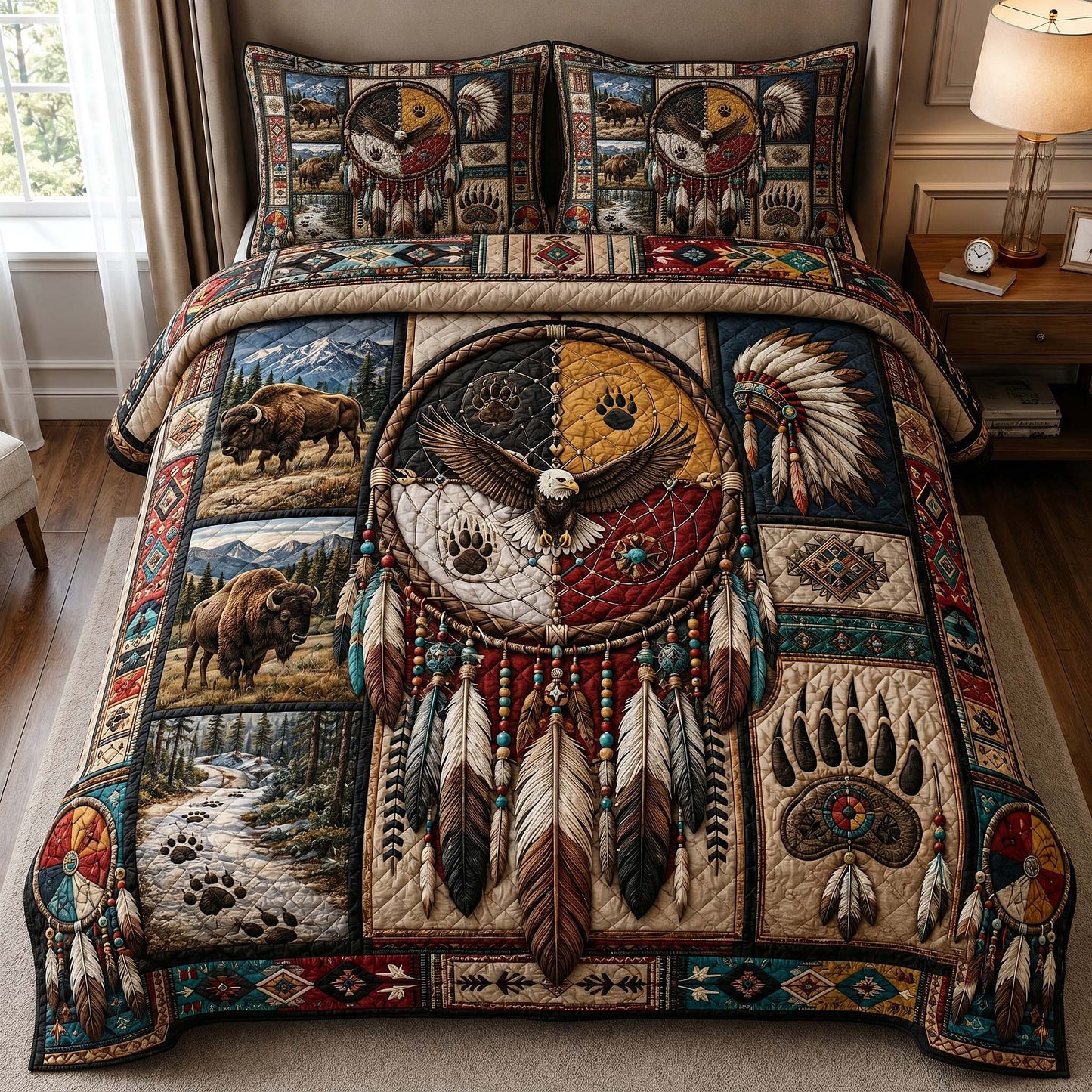 Ancestral Roots 3-Piece Quilted Bedding Set GFTOTP19709