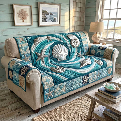 Coastal Whisper Quilted Sofa Cover GFTOTP19727