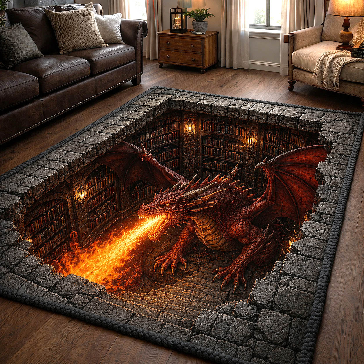 Mystic Library Guardian Area Rug GFTOTP19731