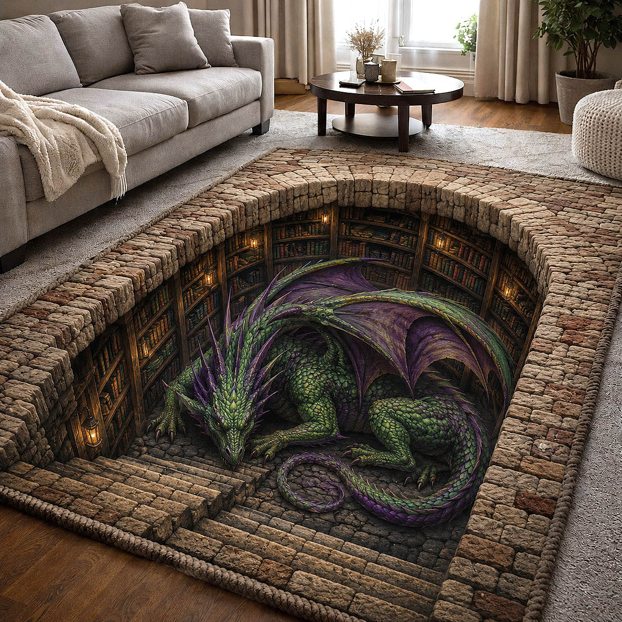 Mystic Library Guardian Area Rug GFTOTP19732