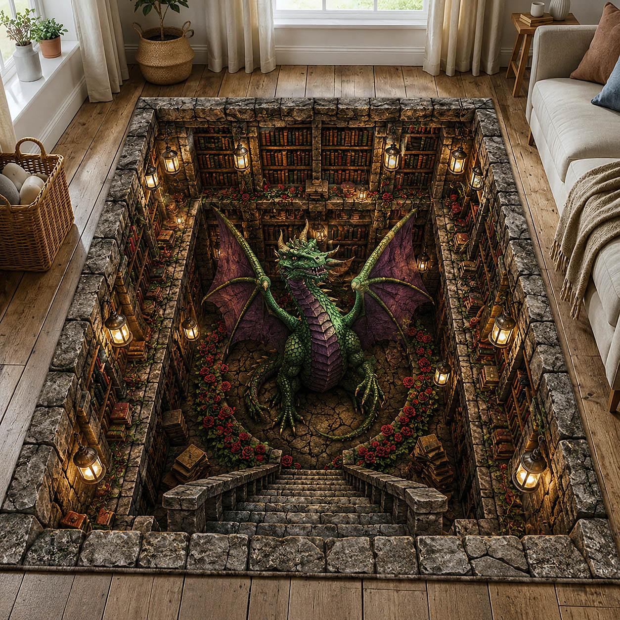 Mystic Library Guardian Area Rug GFTOTP19734