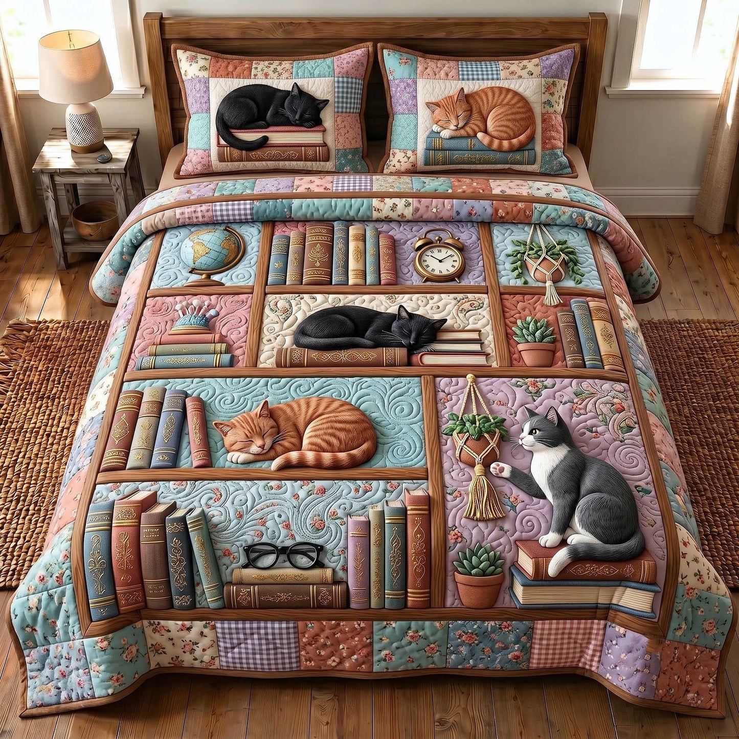 Bookish Soul 3-Piece Quilted Bedding Set GFTOTP19735