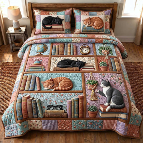 Bookish Soul 3-Piece Quilted Bedding Set GFTOTP19735