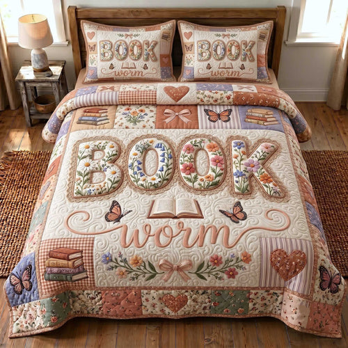 Bookish Soul 3-Piece Quilted Bedding Set GFTOTP19738