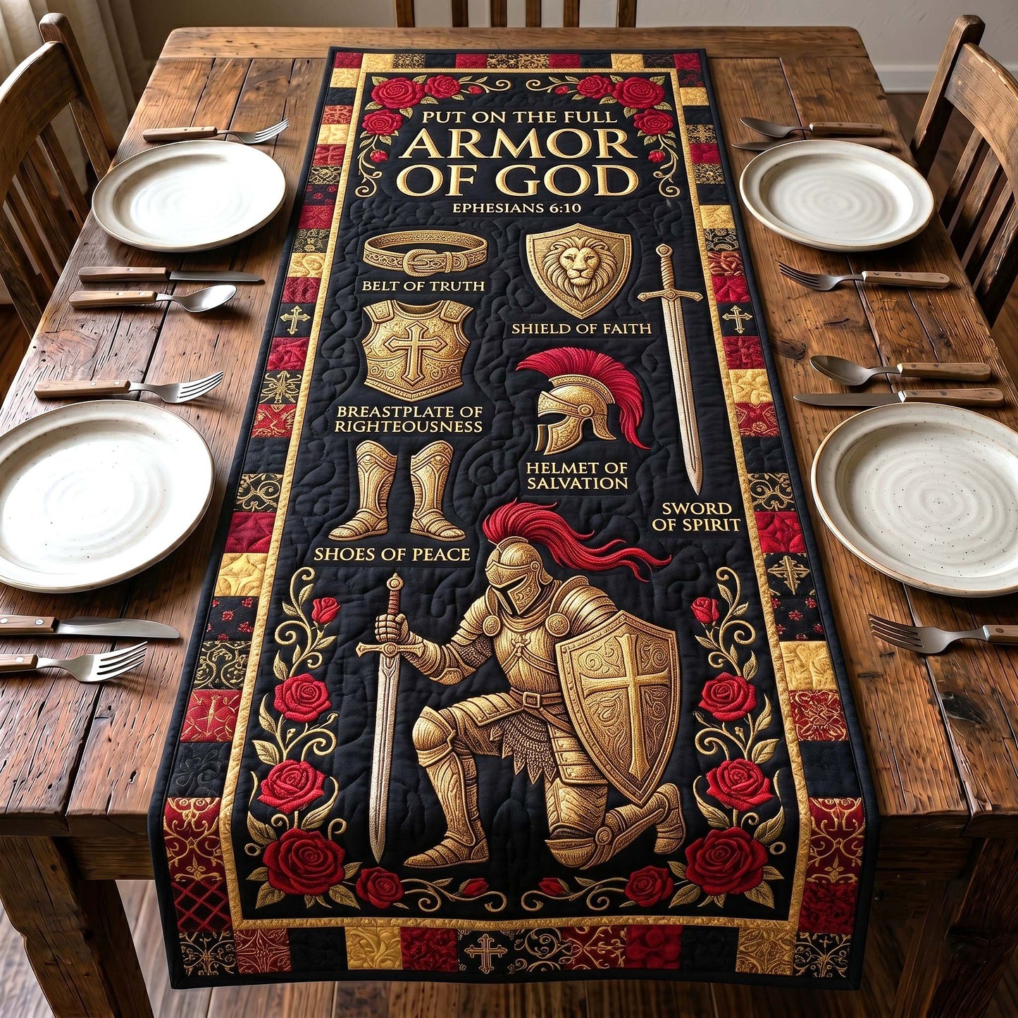 Full Armor Of God Quilted Table Runner GFTOTP19784
