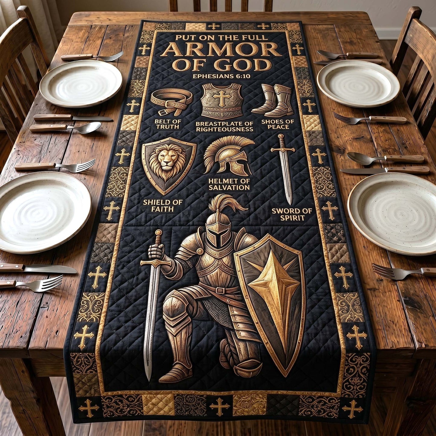 Full Armor Of God Quilted Table Runner GFTOTP19786