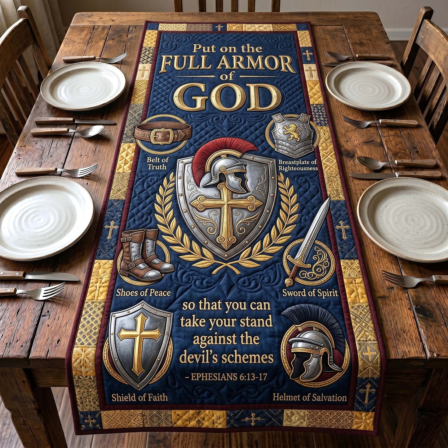 Full Armor Of God Quilted Table Runner GFTOTP19787
