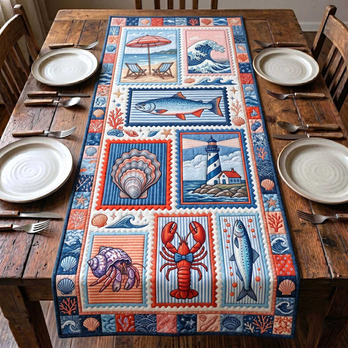 Coastal Stamp Quilted Table Runner GFTOTP19813