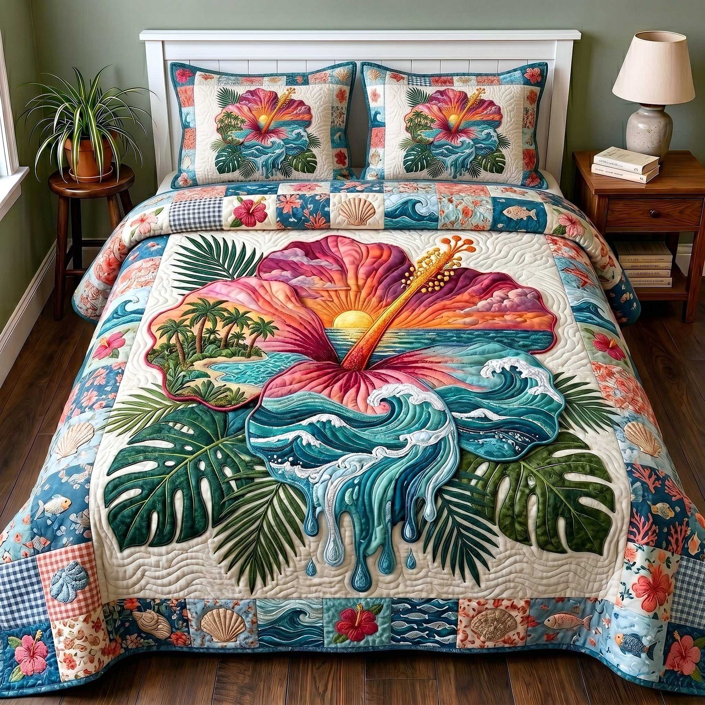 Coastal Serenity 3-Piece Quilted Bedding Set GFTOTP19820