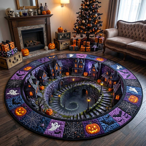 Spooky Village Quilted Round Mat GFTOTP19899