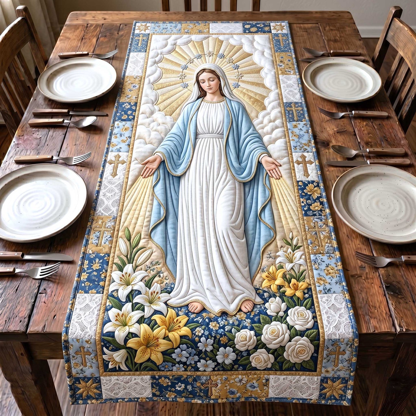 Holy Mary Quilted Table Runner GFTOTP19907