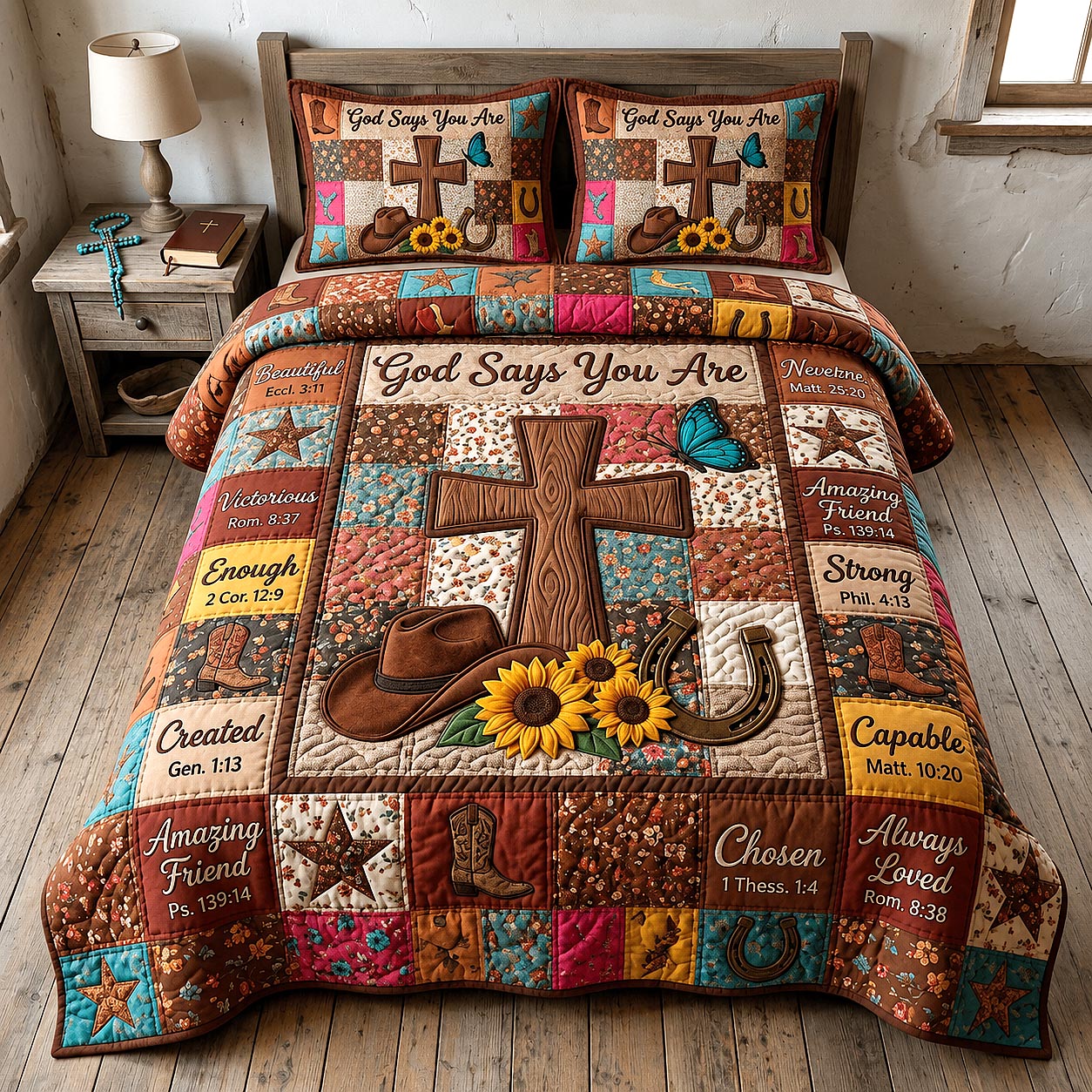 Western Grace 3-Piece Quilted Bedding Set GFTOTP19919