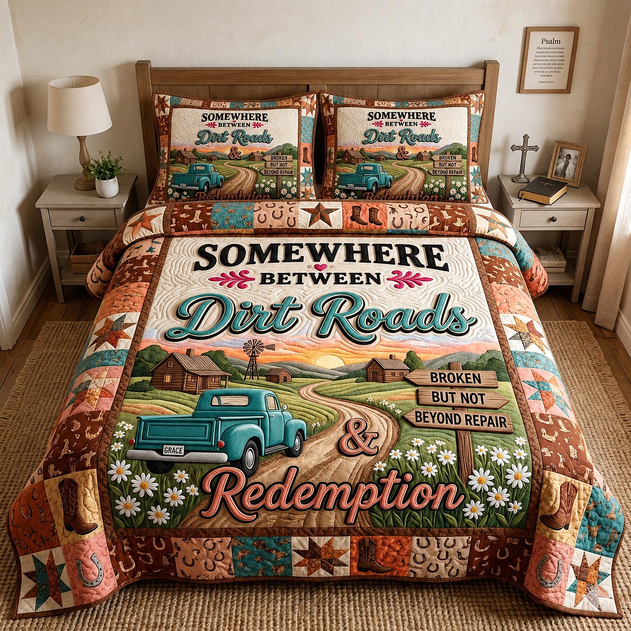 Western Grace 3-Piece Quilted Bedding Set GFTOTP19921