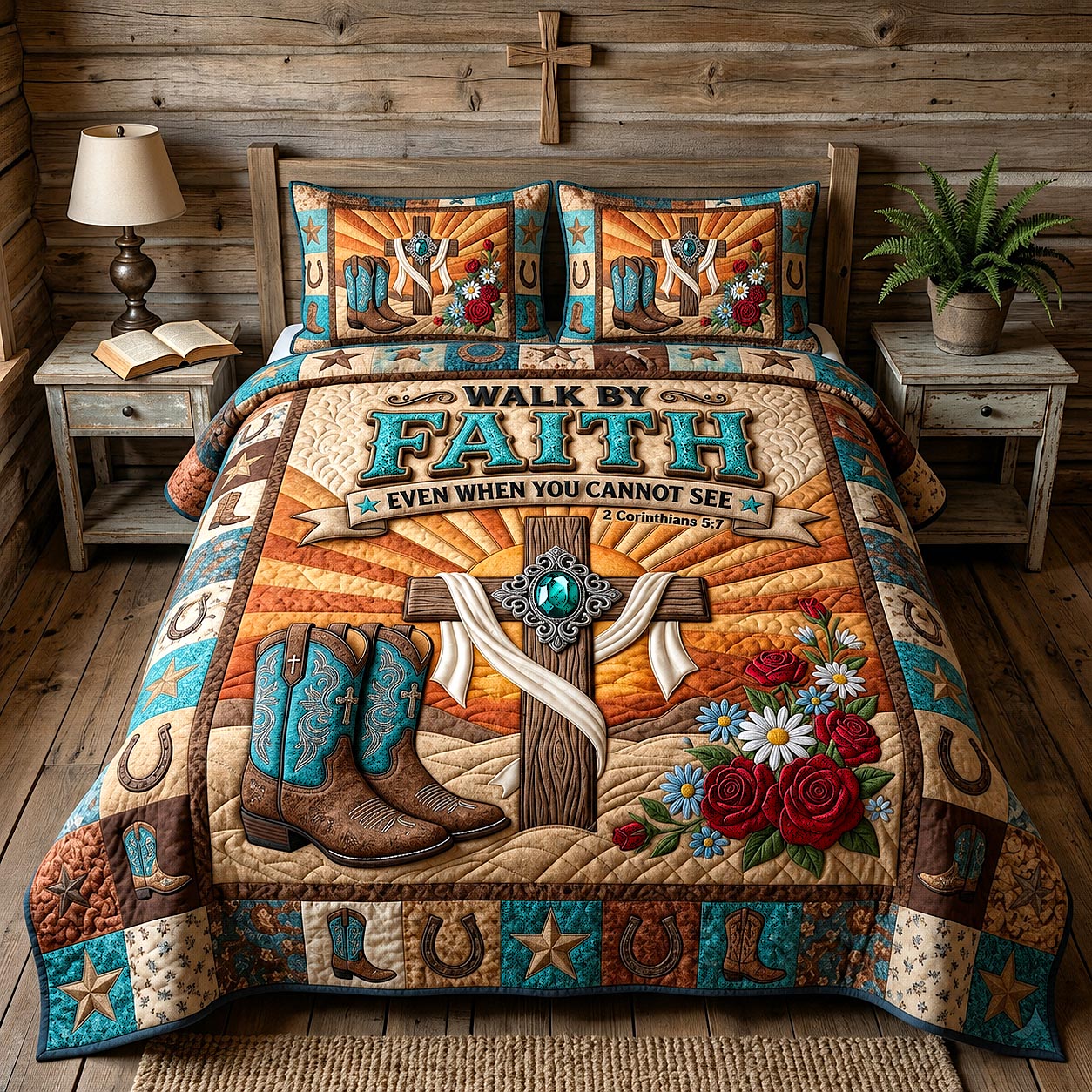Western Grace 3-Piece Quilted Bedding Set GFTOTP19922