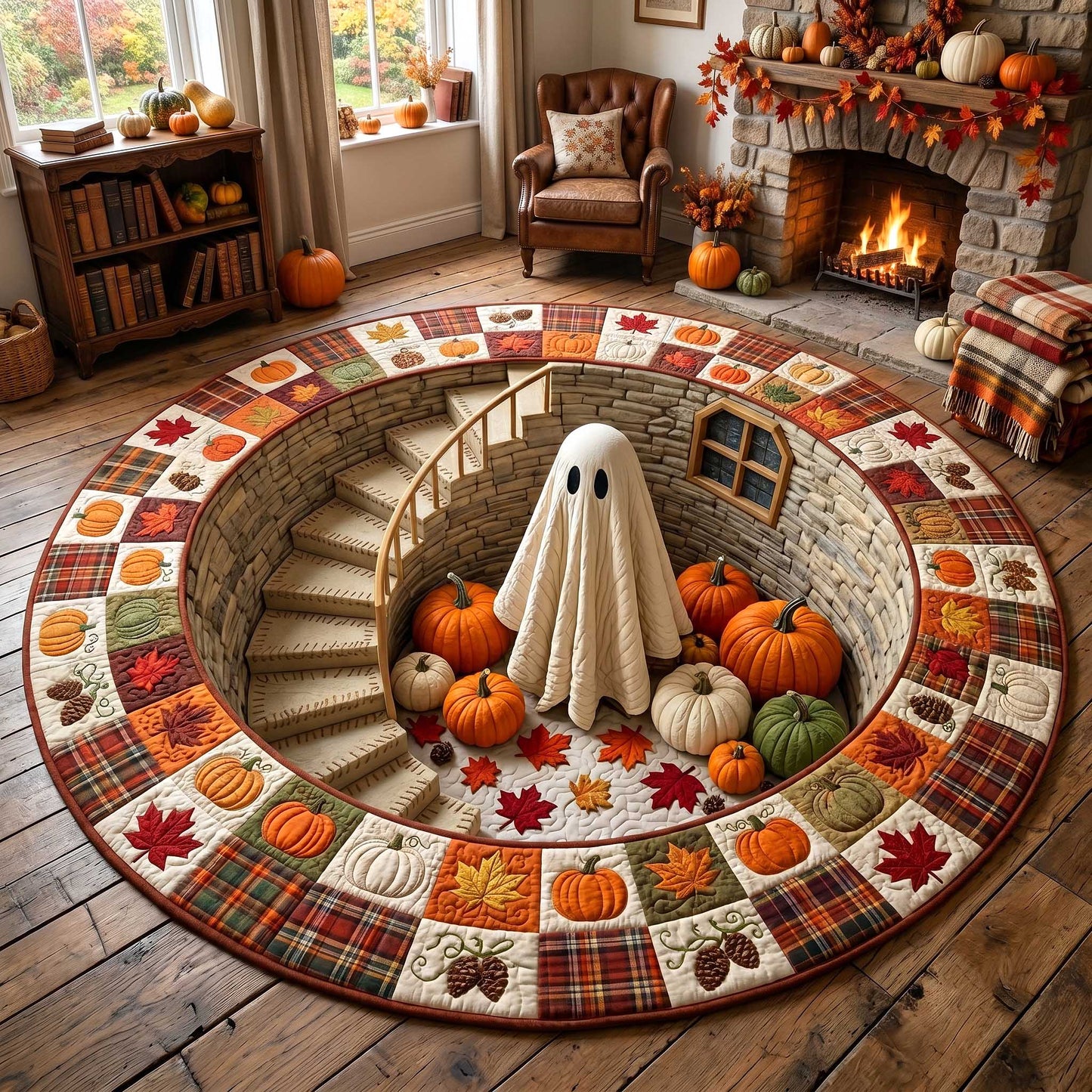 Autumn Boo Quilted Round Mat GFTOTP19950