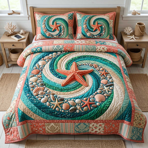 Ocean Whirl 3-Piece Quilted Bedding Set GFTOTP19979