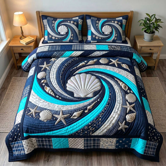 Ocean Whirl 3-Piece Quilted Bedding Set GFTOTP19982