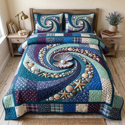Ocean Whirl 3-Piece Quilted Bedding Set GFTOTP19983