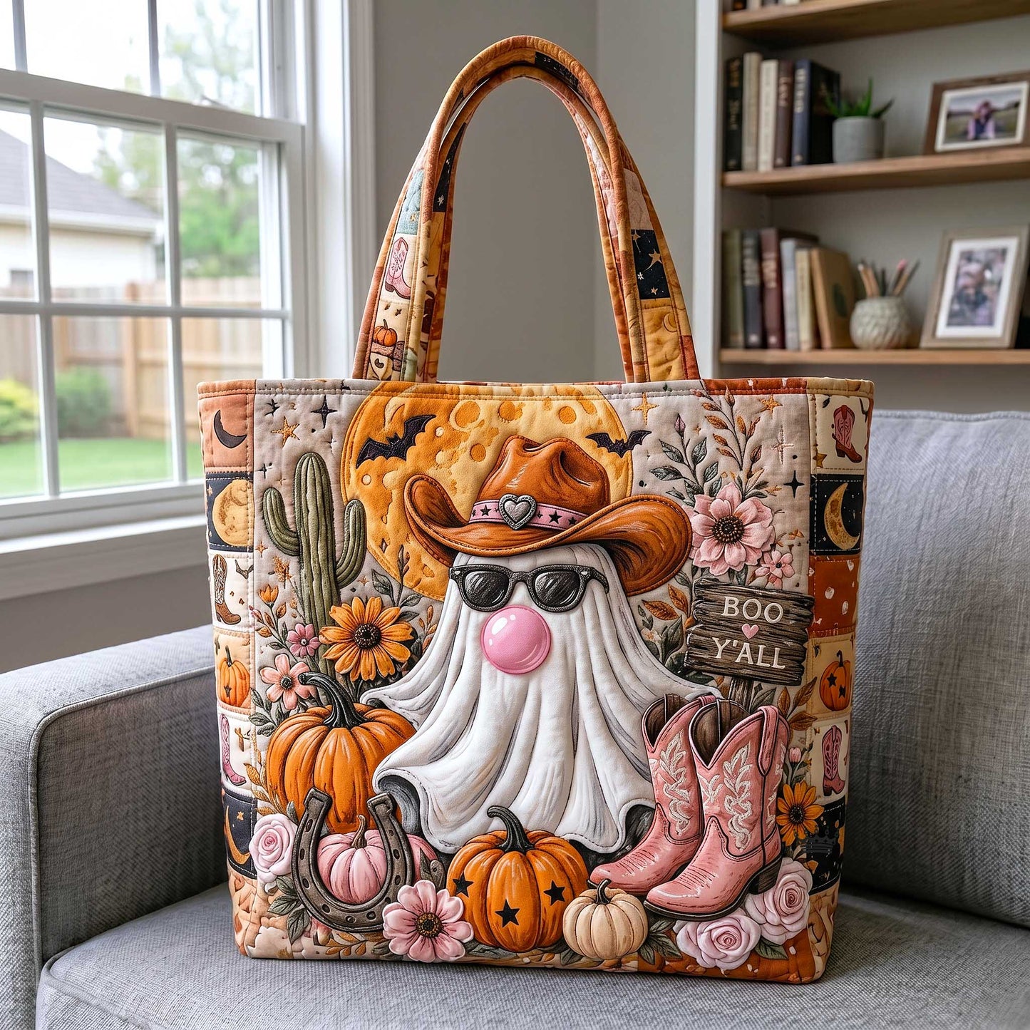Western Boo Quilted Tote Bag GFTOTP20044