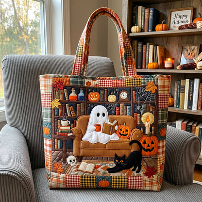 Bookish Ghost Quilted Tote Bag GFTOTP20048