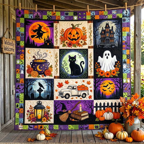 Spooky Season Patchwork Quilted Blanket GFTOTP20057