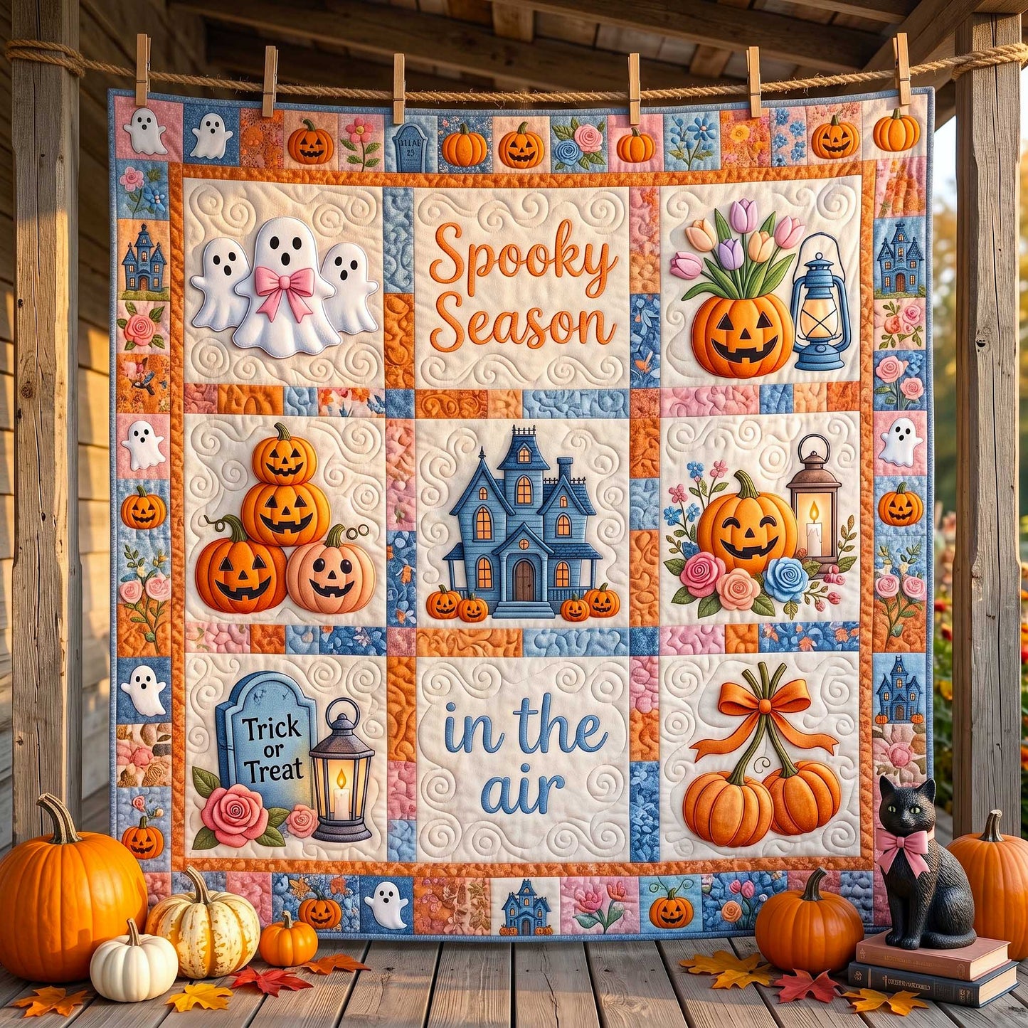 Spooky Season Patchwork Quilted Blanket GFTOTP20059