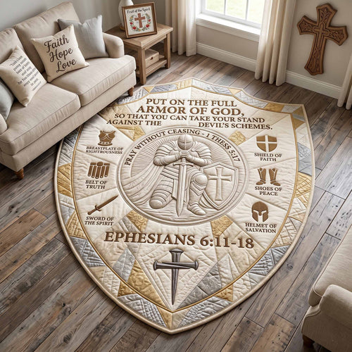 Full Armor Of God Custom Shape Area Rug GFTOTP20078