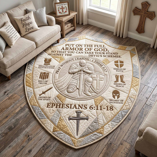 Full Armor Of God Custom Shape Area Rug GFTOTP20078