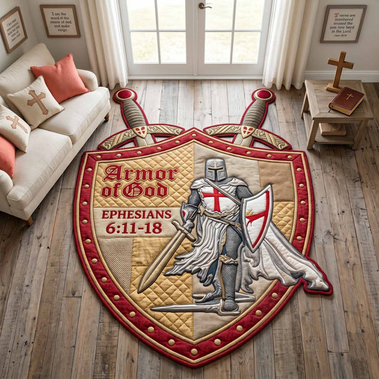 Full Armor Of God Custom Shape Area Rug GFTOTP20079