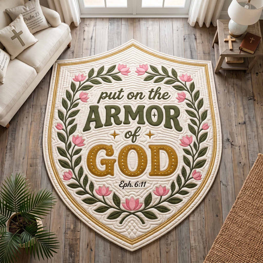 Full Armor Of God Custom Shape Area Rug GFTOTP20081