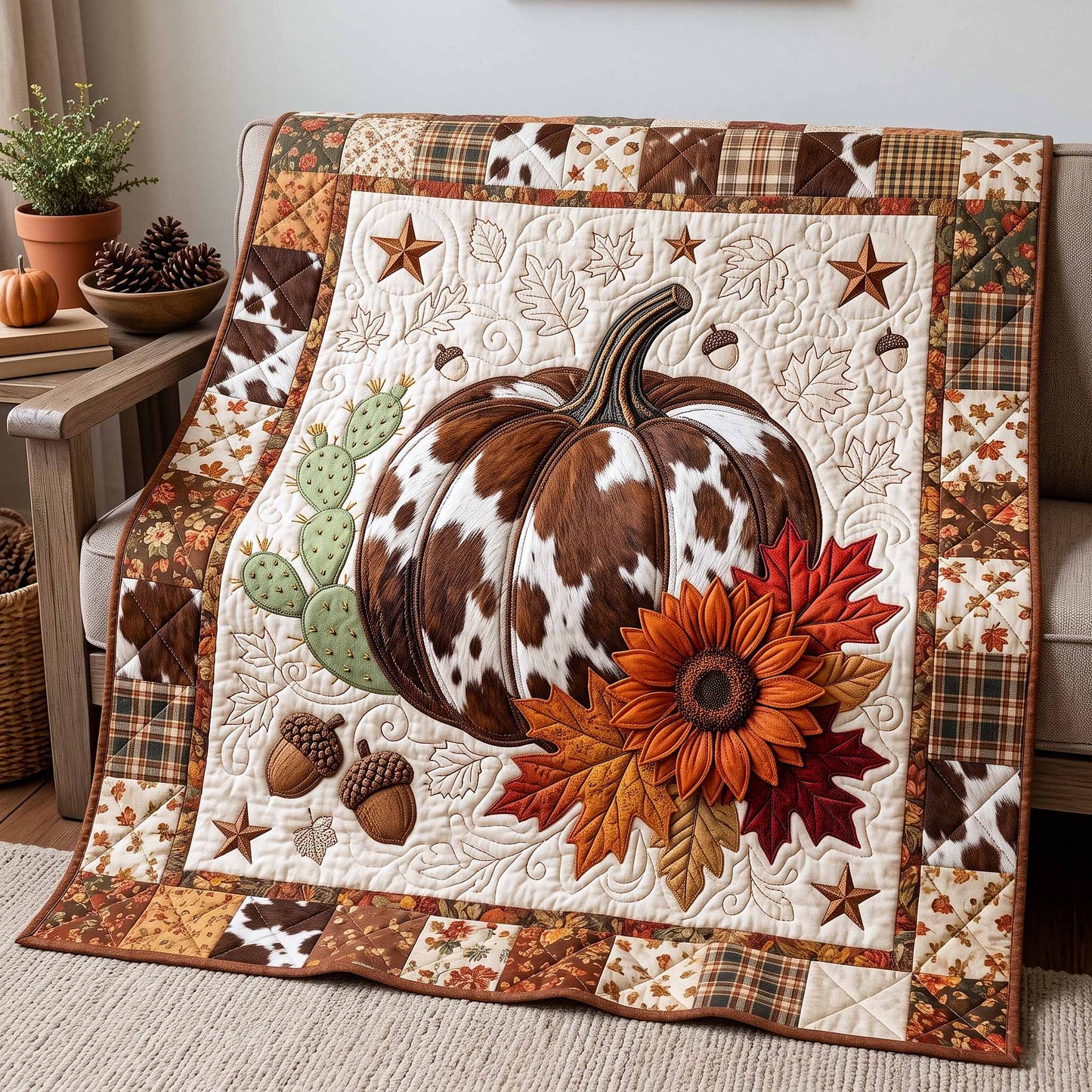 Pumpkin Bliss Quilted Blanket GFTOTP20083