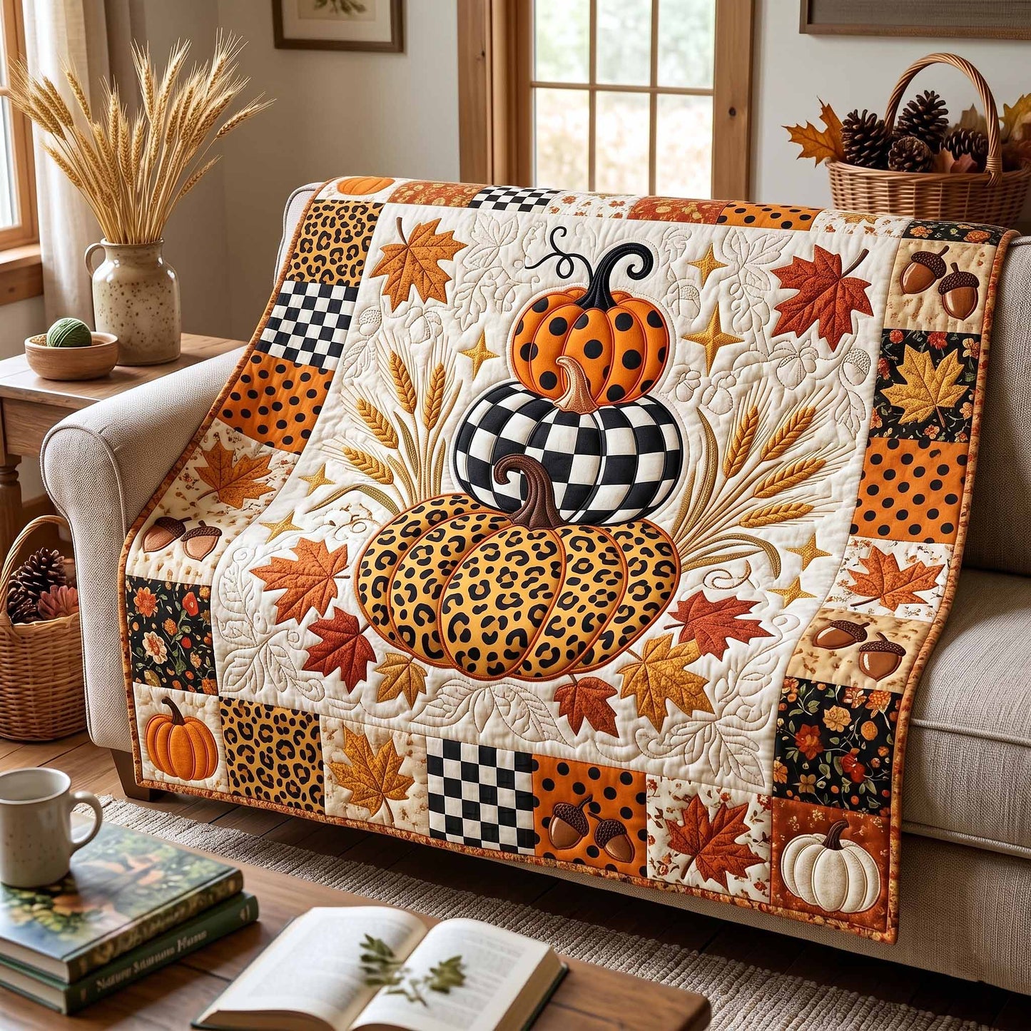 Pumpkin Bliss Quilted Blanket GFTOTP20085