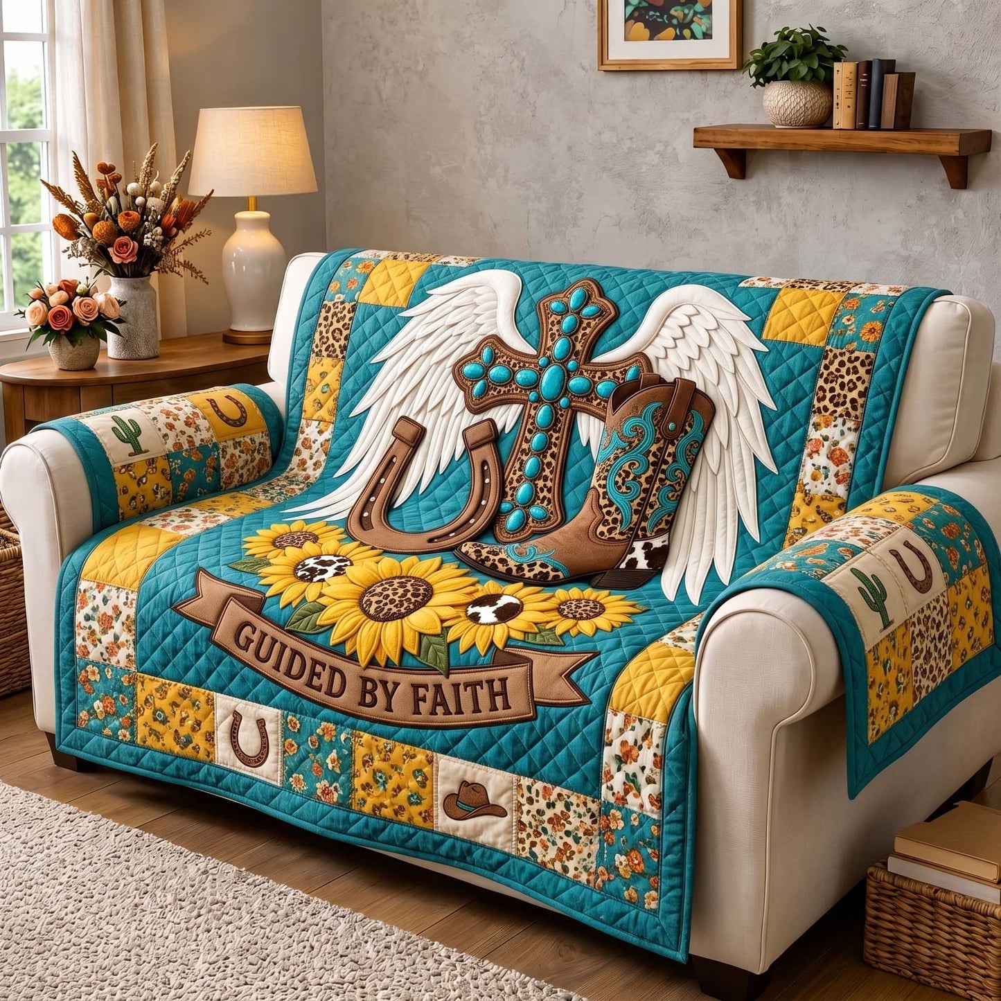 Western Grace Quilted Sofa Cover GFTOTP20101