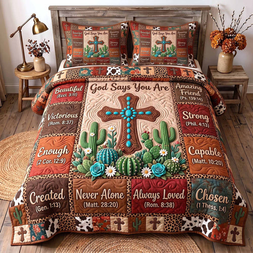 Western Bible 3-Piece Quilted Bedding Set GFTOTP20135