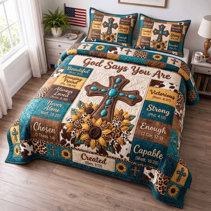 Western Bible 3-Piece Quilted Bedding Set GFTOTP20138