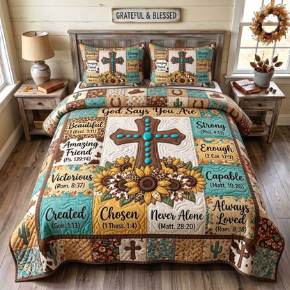 Western Bible 3-Piece Quilted Bedding Set GFTOTP20139