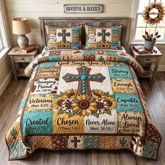 Western Bible 3-Piece Quilted Bedding Set GFTOTP20139