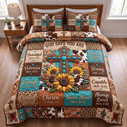 Western Bible 3-Piece Quilted Bedding Set GFTOTP20140