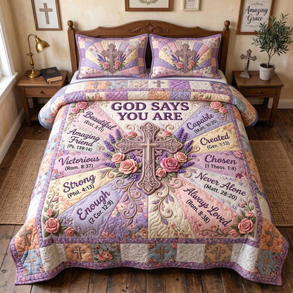 Floral Bible 3-Piece Quilted Bedding Set GFTOTP20144