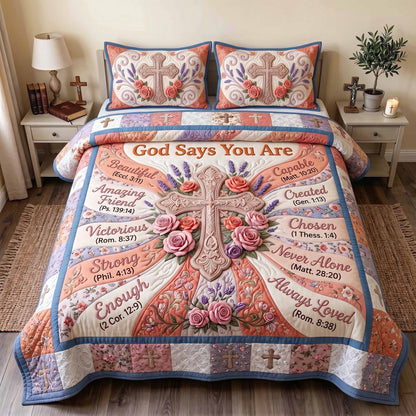 Floral Bible 3-Piece Quilted Bedding Set GFTOTP20145